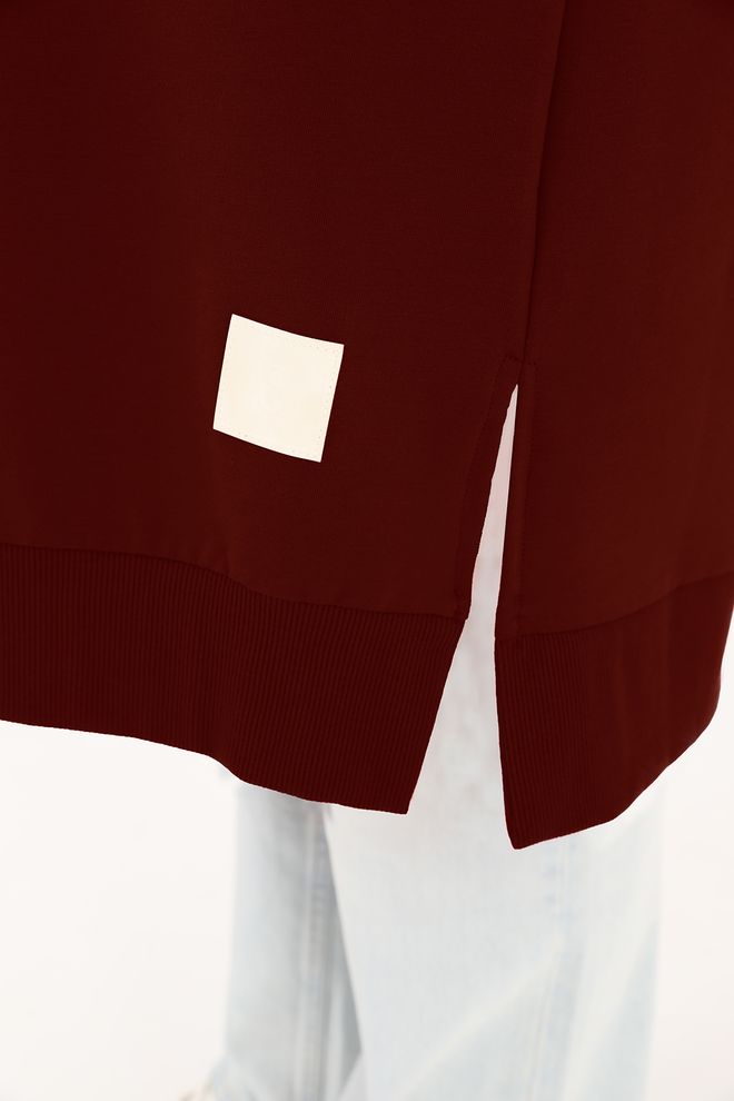 SOUL Túnica Básica Borgonha Roupas por atacado Sem Tecido