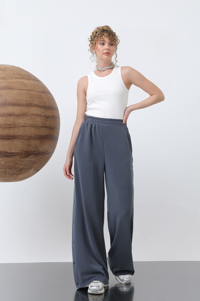 SOUL Calças Femininas Com Detalhes De Botão De Pressão Lateral Roupas por atacado Casual
