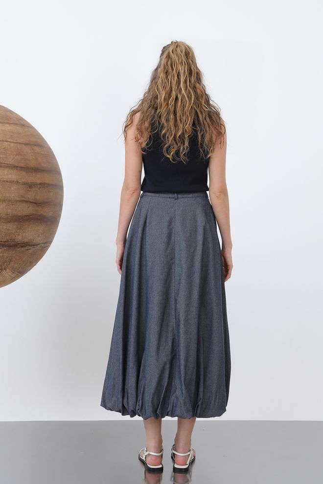 SOUL Denim Balloon Skirt Dark Navy Wholesale Clothing Birthday