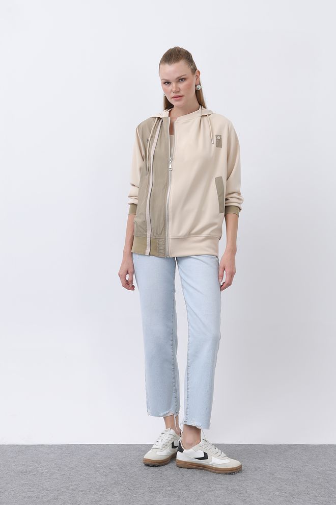 SOUL Veste Zippée Détaillée Multicolore Vêtements en gros Décontracté