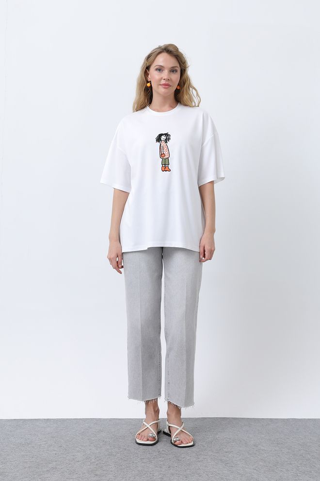 SOUL Tee shirt Écru Vêtements en gros Décontracté