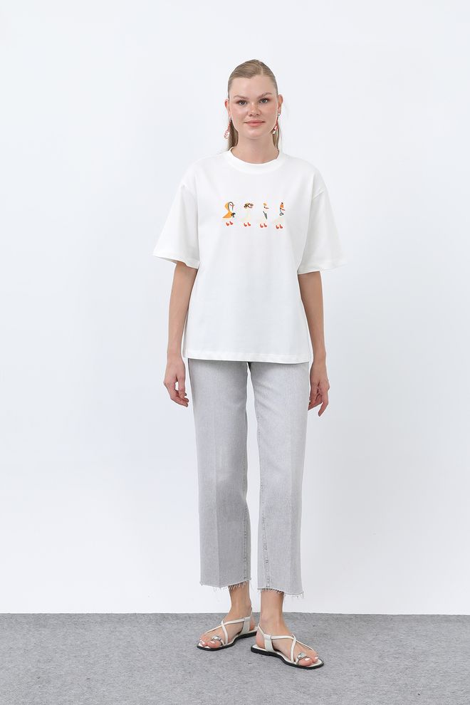 SOUL Weißes Lässiges Oversized T Shirt Großhandelskleidung Lässig