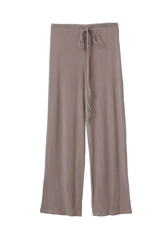 SOUL Calças Bege Casual Modesto Palazzo Com Cordão Roupas por atacado Modesto