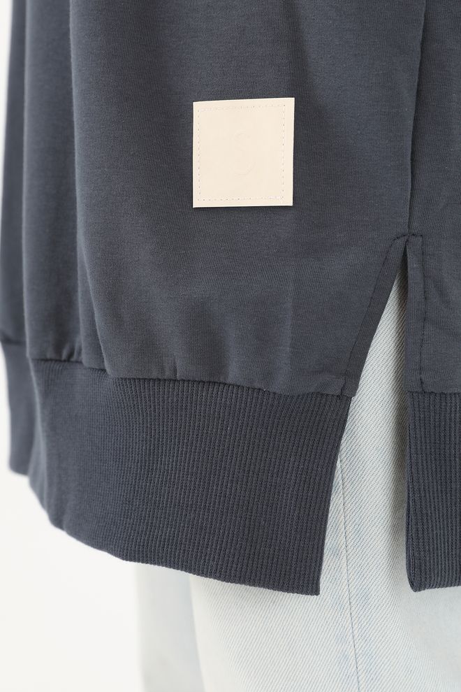 SOUL Navy Blue Casual Oversized Tunic With Crew Neck Wholesale Clothing 1
