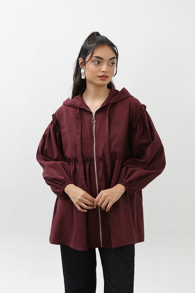 SOUL Women's Ruffle Detail Balloon Sleeve Cap Wholesale Clothing 0