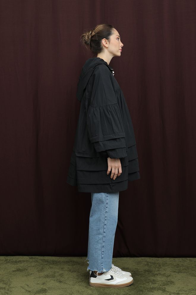 SOUL Black Oversized Hooded Puffer Coat Wholesale Clothing Spring