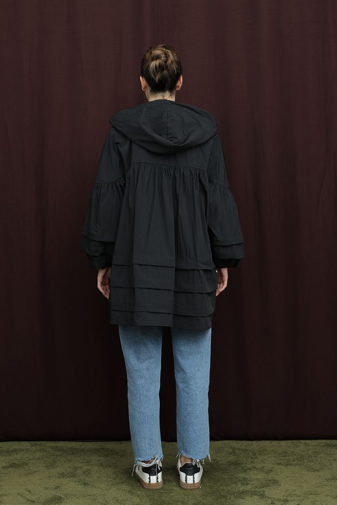 SOUL Black Oversized Hooded Puffer Coat Wholesale Clothing Casual