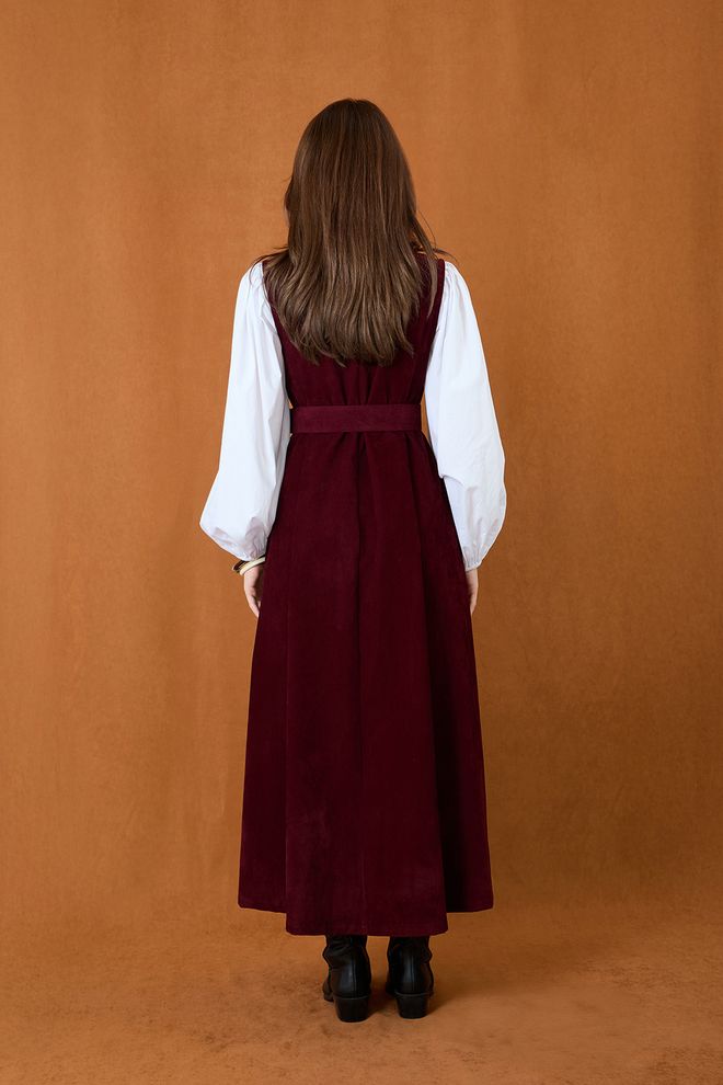 SOUL Bordowa Elegancka Skromna Sukienka Sweter Hurtowa sprzedaż odzieży Formalny
