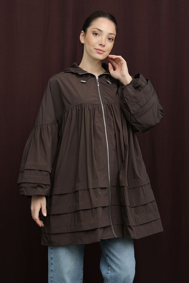SOUL Giacca A Vento Marrone Con Colletto Con Cappuccio Abbigliamento all'ingrosso Modesto