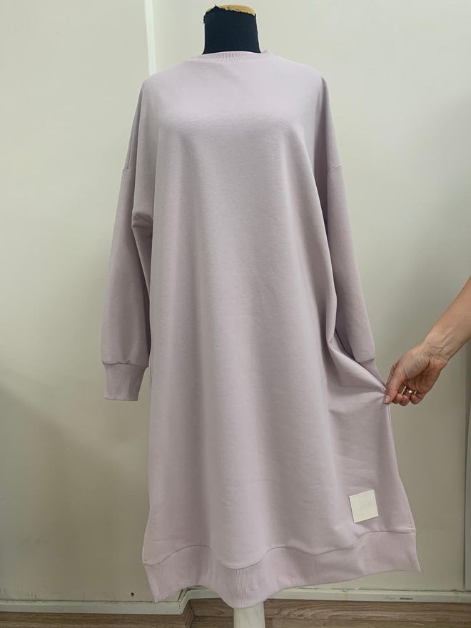 SOUL Ecru Casual Oversized Tuniek Met Ronde Hals Groothandel Kleding Bescheiden