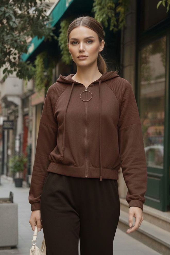 SOUL Худи Кафяво Небрежен Спорт Улична Мода Дрехи на едро Небрежен