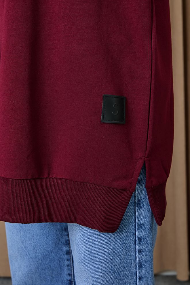 SOUL سترة أرجواني داكن واسعة بفتحة رقبة مستديرة غير رسمية ملابس بالجملة 5