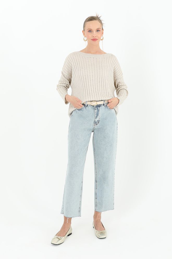 SOUL Бежевая В Полоску Блузка С Лодочкой Оверсайз Оптовая продажа одежды Повседневный