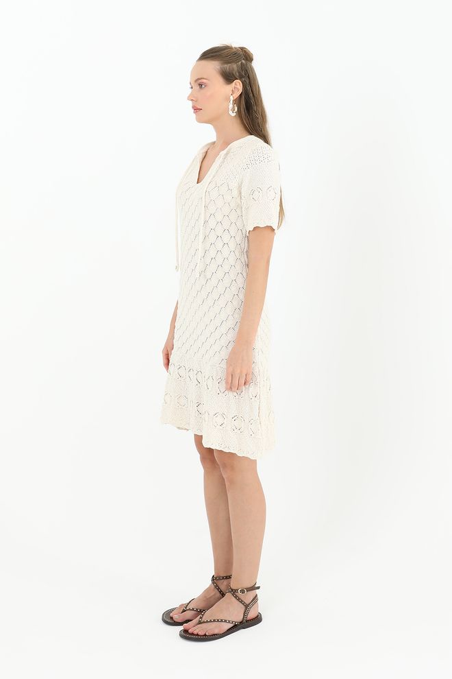 SOUL Beżowa Sukienka Shift Z Dekoltem W Serek I Pół Rękawem Hurtowa sprzedaż odzieży Odpoczynek