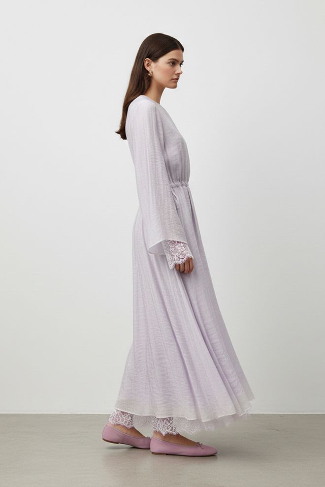 SOUL Rochie Violet Elegantă Tip A Line Cu Mâneci Clopot Îmbrăcăminte cu ridicata 1