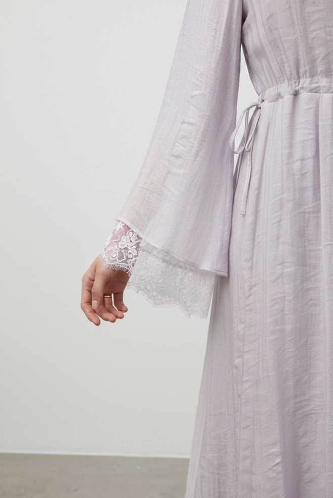 SOUL Rochie Violet Elegantă Tip A Line Cu Mâneci Clopot Îmbrăcăminte cu ridicata Serviciu