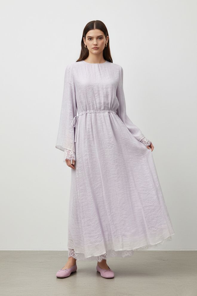 SOUL Rochie Violet Elegantă Tip A Line Cu Mâneci Clopot Îmbrăcăminte cu ridicata Conservator