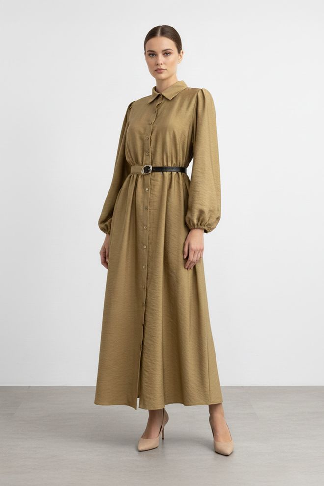 SOUL Хаки Элегантное Скромное Платье Рубашка Оптовая продажа одежды Скромный