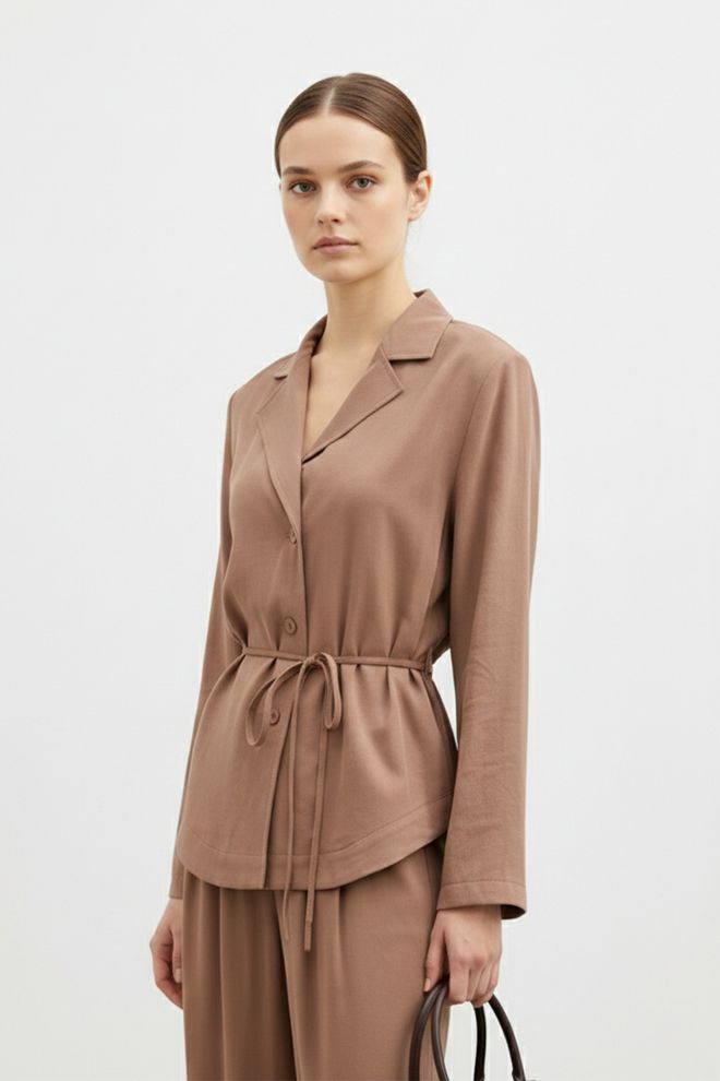 SOUL Brown Elegant Formal Casual Set Wholesale Clothing Spring