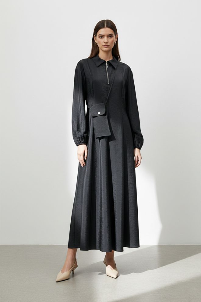 SOUL Черное А силуэт Скромное Элегантное Формальное Платье Оптовая продажа одежды Скромный