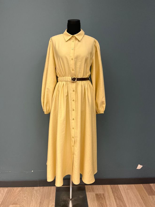 SOUL Жълта Скромна Небрежна Елегантна Официална Рокля Дрехи на едро Скромна мода