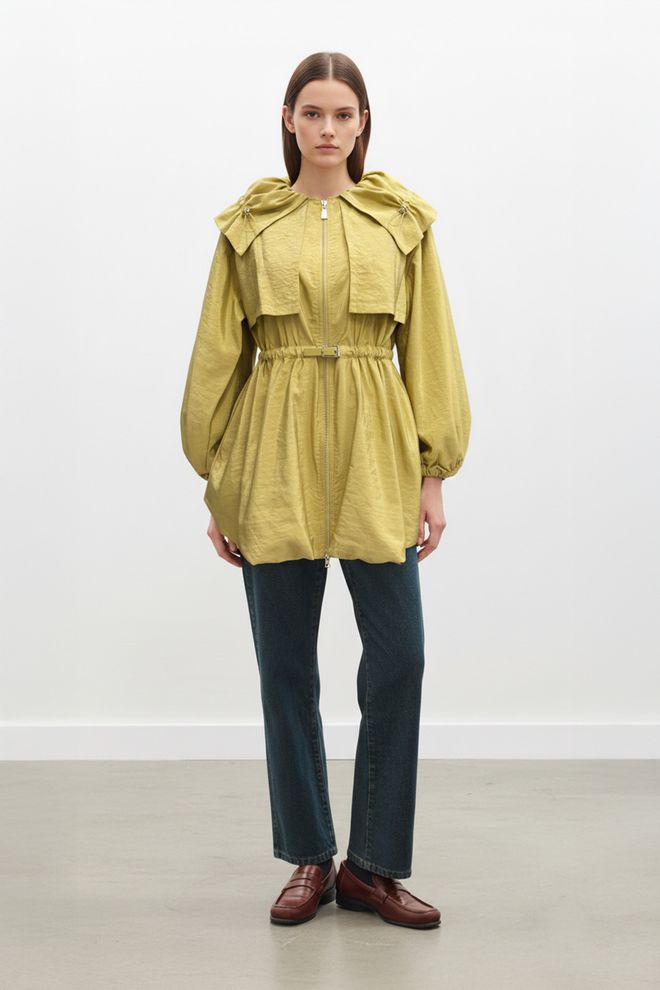 SOUL Geltonas Kasdienis Elegantiškas Vintažinis Retro Lietpaltis Didmeninė prekyba drabužiais Kokteilinė