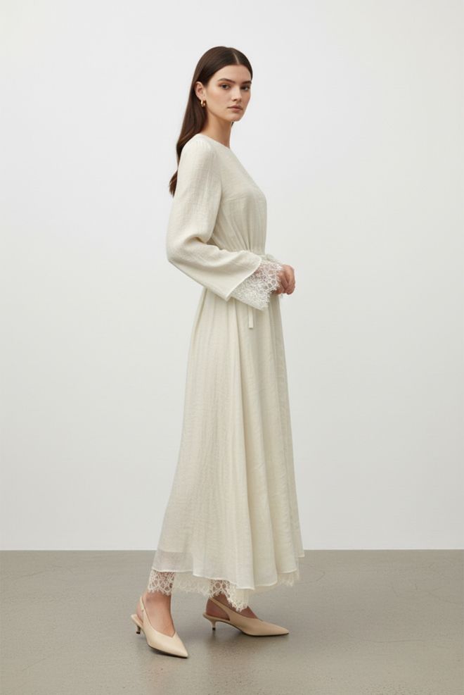 SOUL Rochie Bej Tip A Line Modestă Elegantă Îmbrăcăminte cu ridicata 1