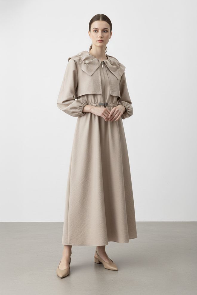 SOUL Бежевое Скромное Элегантное Официальное Платье Оптовая продажа одежды Скромный