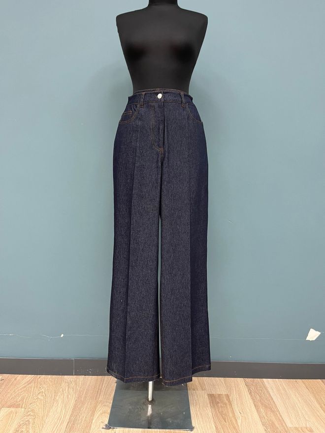 SOUL Синьо Небрежен Винтидж Панталон Палацо Дрехи на едро Небрежен