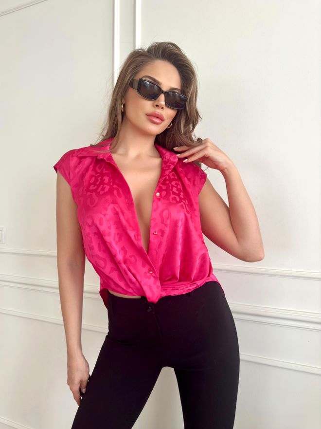 STEPS Satijnen Overhemd Met Luipaardpatroon Groothandel Kleding Casual
