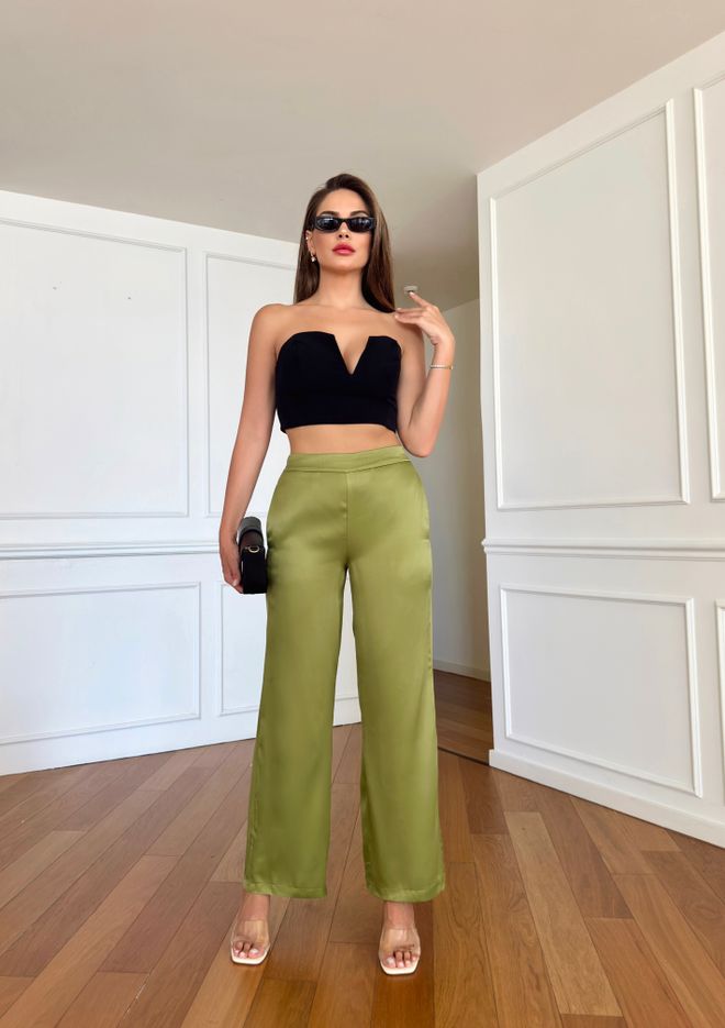 STEPS Satijnen Broek Met Wijde Pijpen Groothandel Kleding Casual