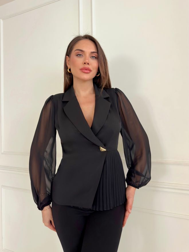 STEPS Blusa Doppia Con Gonna Plissettata Nera Abbigliamento all'ingrosso 2