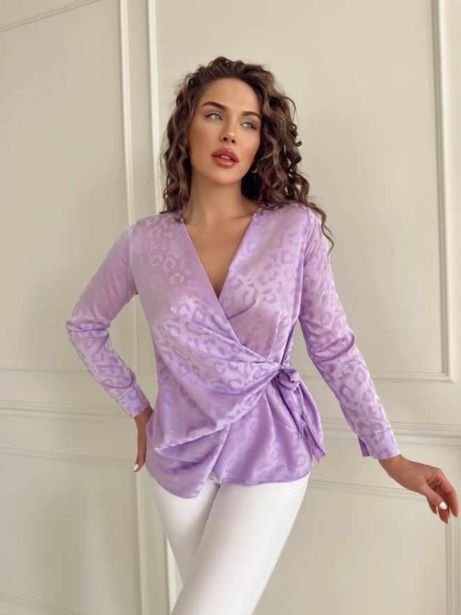 STEPS Zweireihiges Hemd Aus Satin Mit Leopardenmuster Großhandelskleidung Elegant