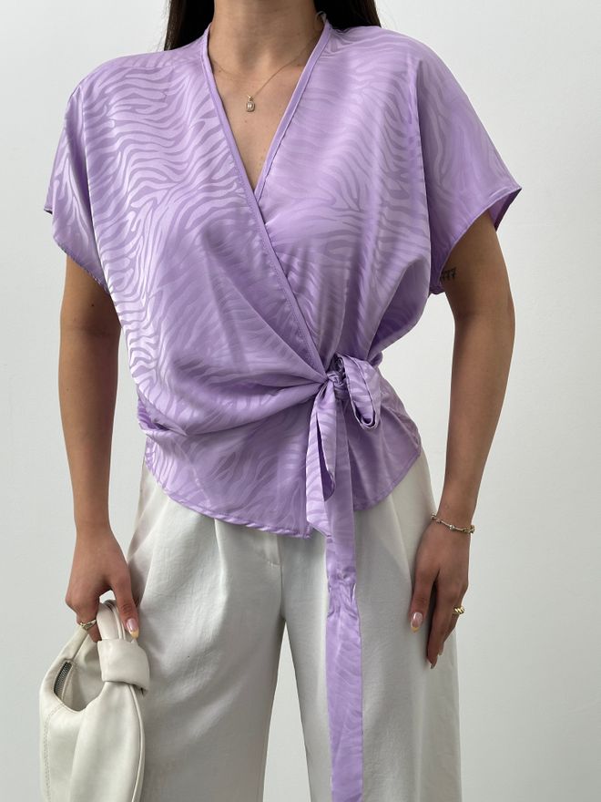 STEPS Zweireihige Jacquard Bluse Mit Niedriger Schulter Großhandelskleidung Elegant