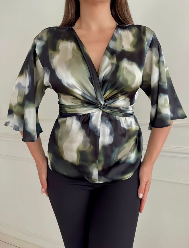 STEPS Blusa In Raso Annodato Sul Davanti Abbigliamento all'ingrosso Formale