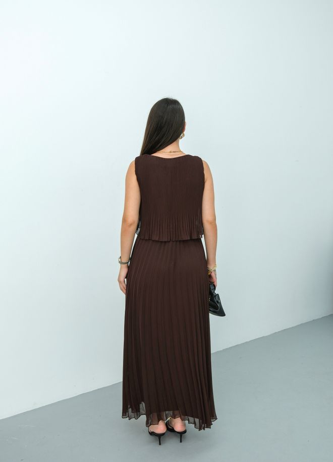 STEPS Brown Elegant Formal Fit And Flare Dress Wholesale Clothing Work