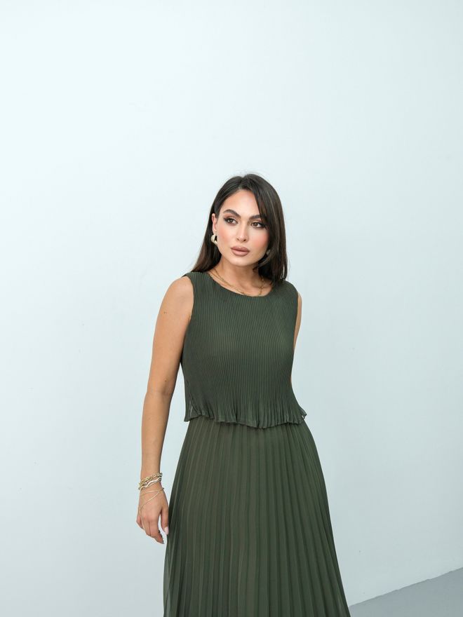 STEPS Elegant Green Sleeveless Blazer Dress Wholesale Clothing Work