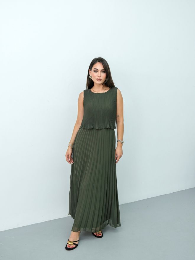 STEPS Elegante Groene Mouwloze Blazerjurk Groothandel Kleding Bescheiden