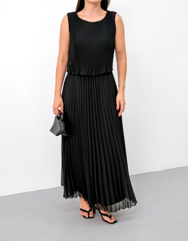 STEPS Elegant Black Fit And Flare Maxi Dress Wholesale Clothing Work