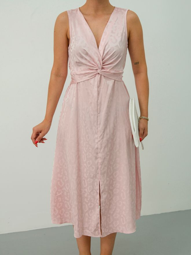 STEPS Roze Wikkeljurk Met Dierenprint En Uitgesneden Hals Groothandel Kleding Casual