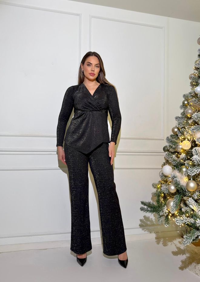 STEPS جلس أسود أنيق رسمي بأزرار ملابس بالجملة رَسمِيّ