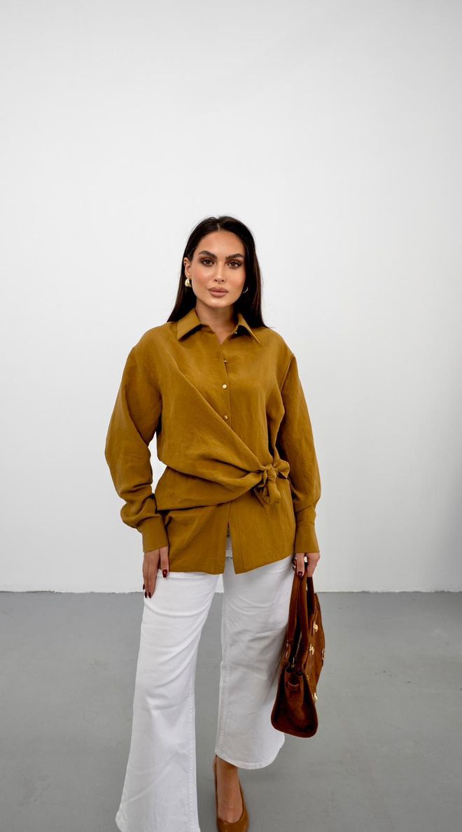 STEPS Καφέ Πουκάμισο Με Λαιμόκοψη Πόλο Casual Χονδρικό εμπόριο ενδυμάτων Casual