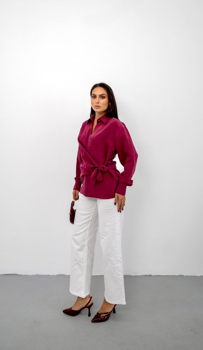 STEPS Πουκάμισο Φούξια Με Λαιμόκοψη Πόλο Και Κουμπιά Χονδρικό εμπόριο ενδυμάτων Casual