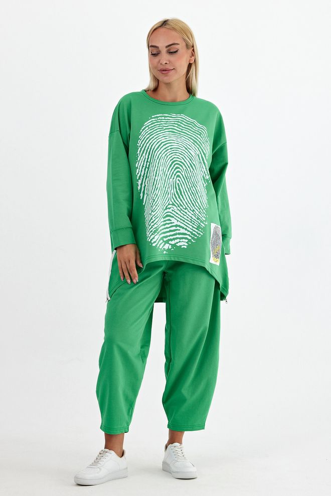 See More Fingerprint Printed Tracksuit Wholesale Clothing Casual