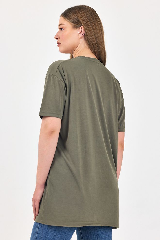 See More Green Casual Oversized Fit Tshirt With Half Sleeves Wholesale Clothing Lounge