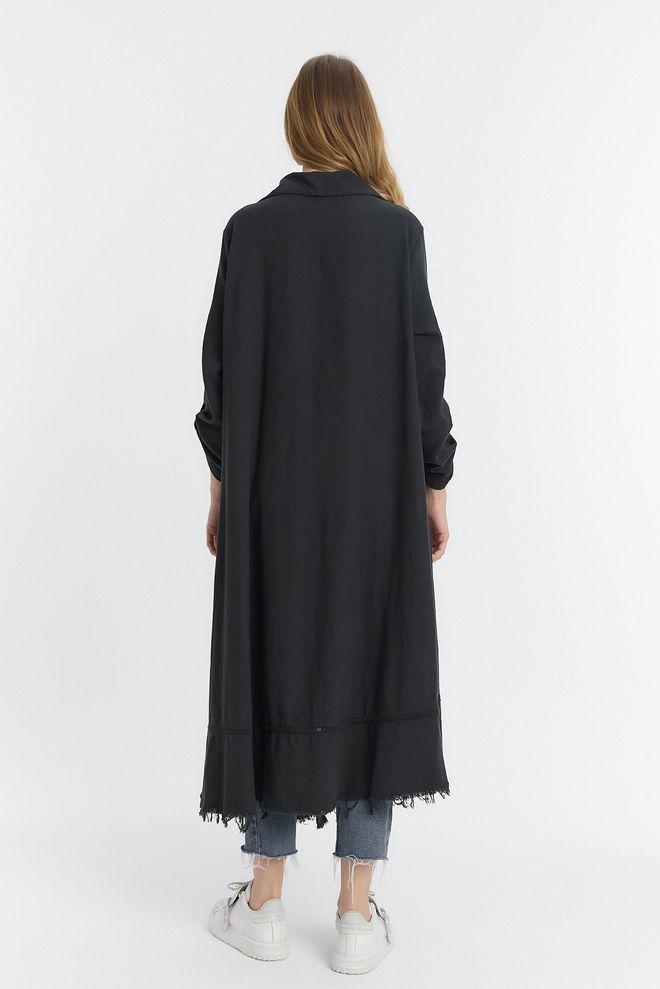 See More فستان بأزرار خشبية قياسي ملابس بالجملة البوليستر