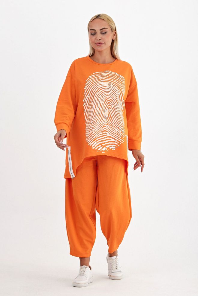 See More Fingerprint Printed Tracksuit Wholesale Clothing Casual