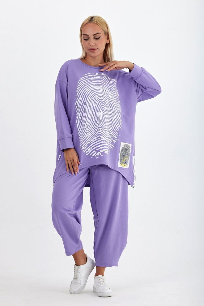 See More Fingerprint Printed Tracksuit Wholesale Clothing Casual