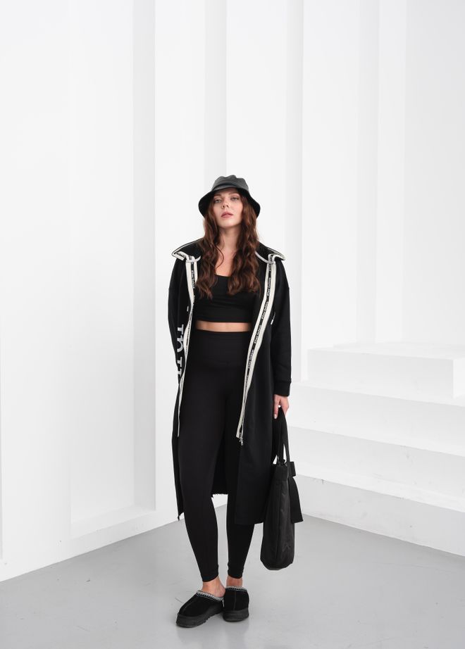 See More Črn Oversized Pulover Z Vratom S Kapuco Oblačila na debelo Lounge