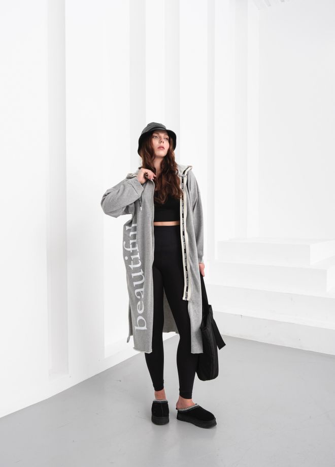 See More Siva Oversized Pulover Z Vratom S Kapuco Oblačila na debelo 1